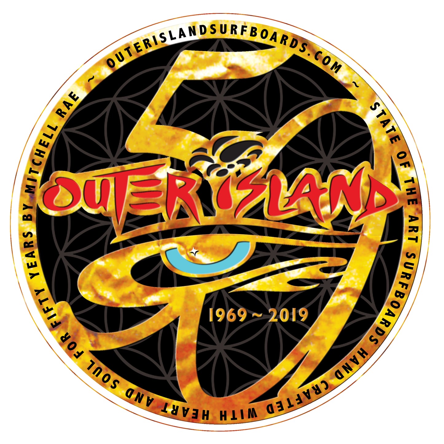 50 year gold sticker