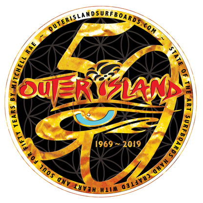 50 year gold sticker